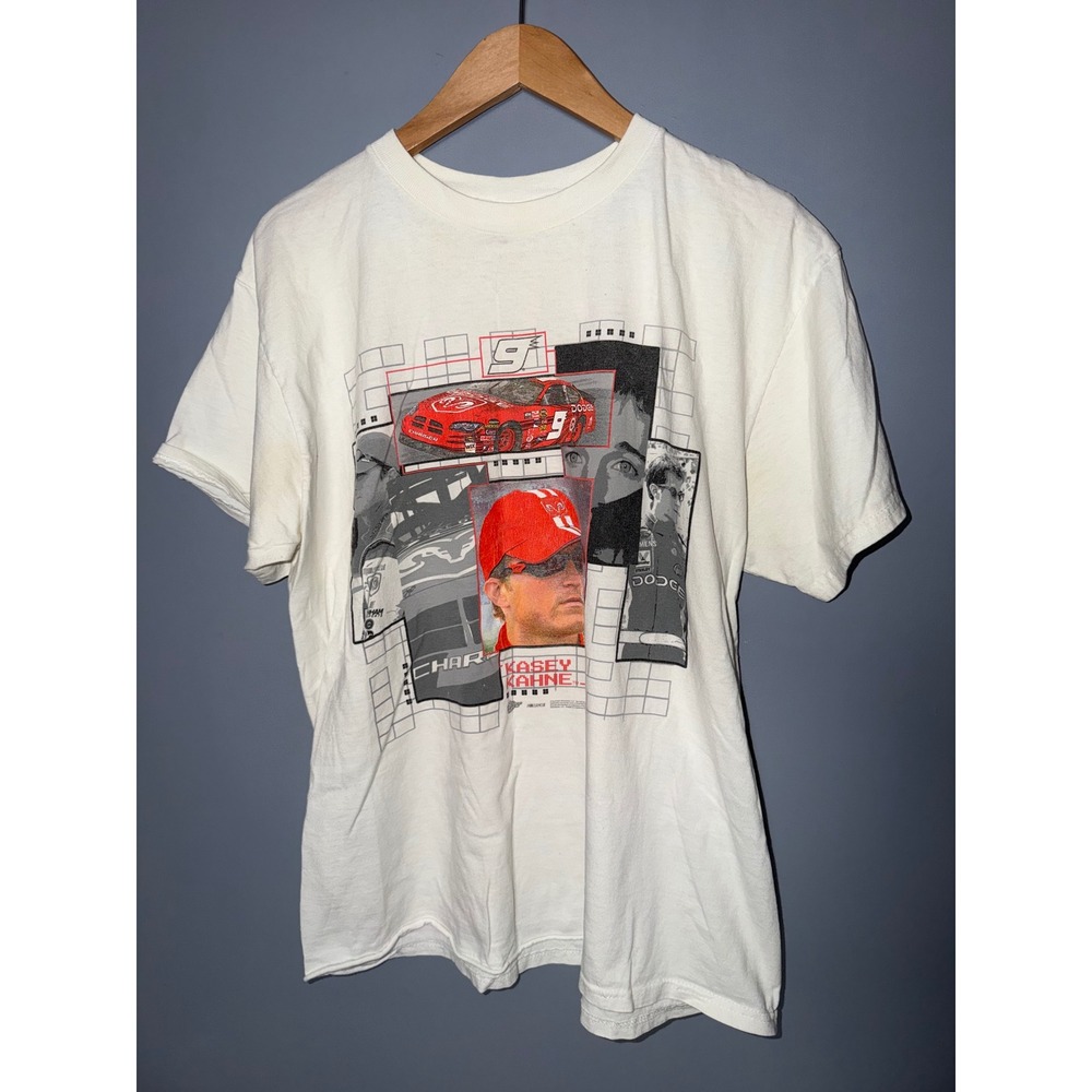 Vintage NASCAR Kasey Kahne 9 Dodge Charger White‎ Graphic T-Shirt Mens Size XL